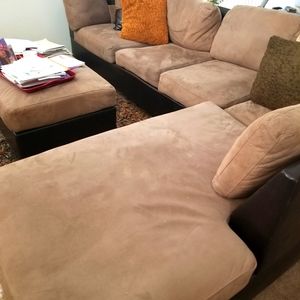 Couch Sectional Suade Set with Pillows only